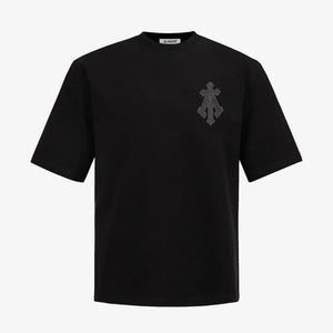 ALMOST GODS | ALMOST GODS TEE IN ZARI EMOBROIDERY { BLACK
