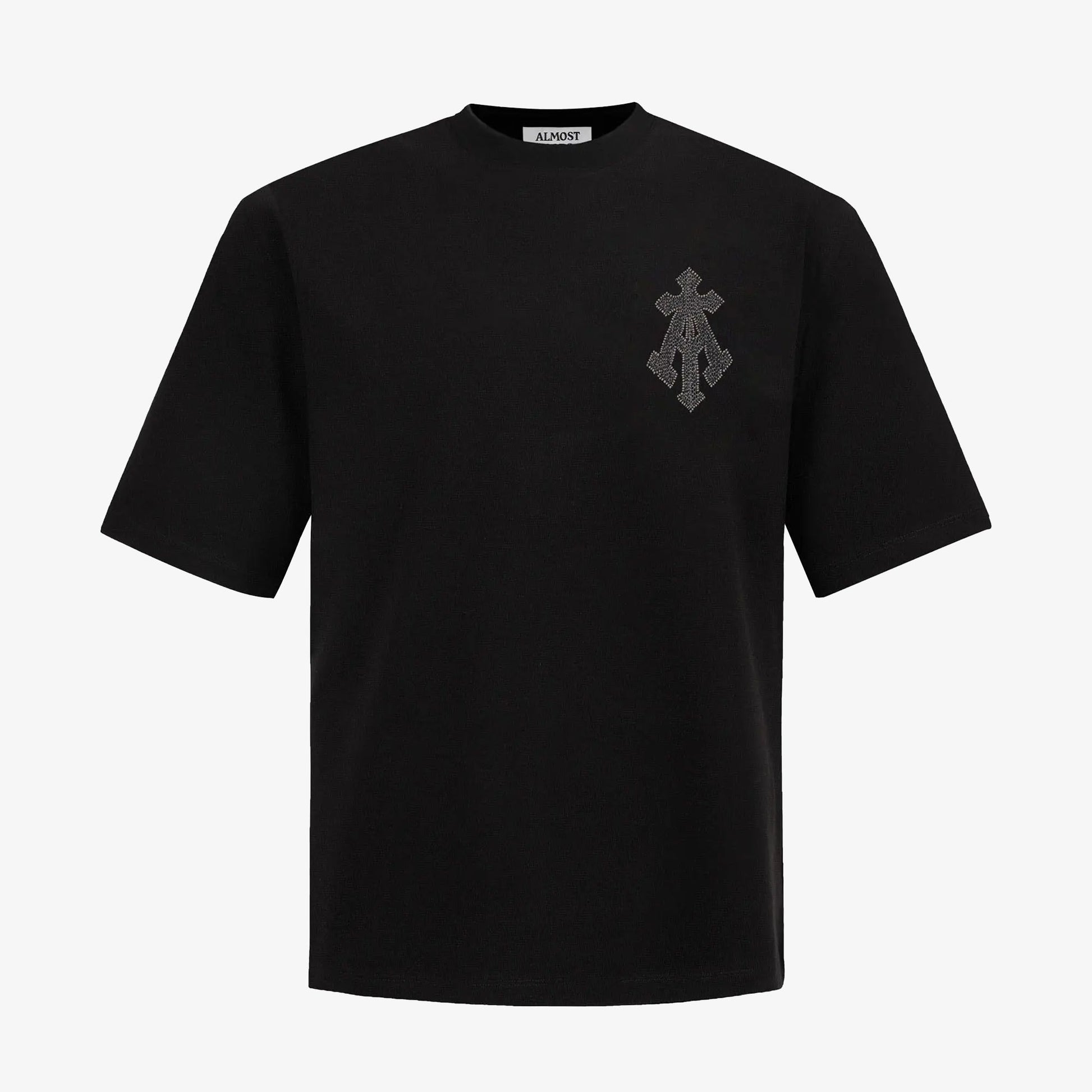 ALMOST GODS | ALMOST GODS TEE IN ZARI EMOBROIDERY { BLACK