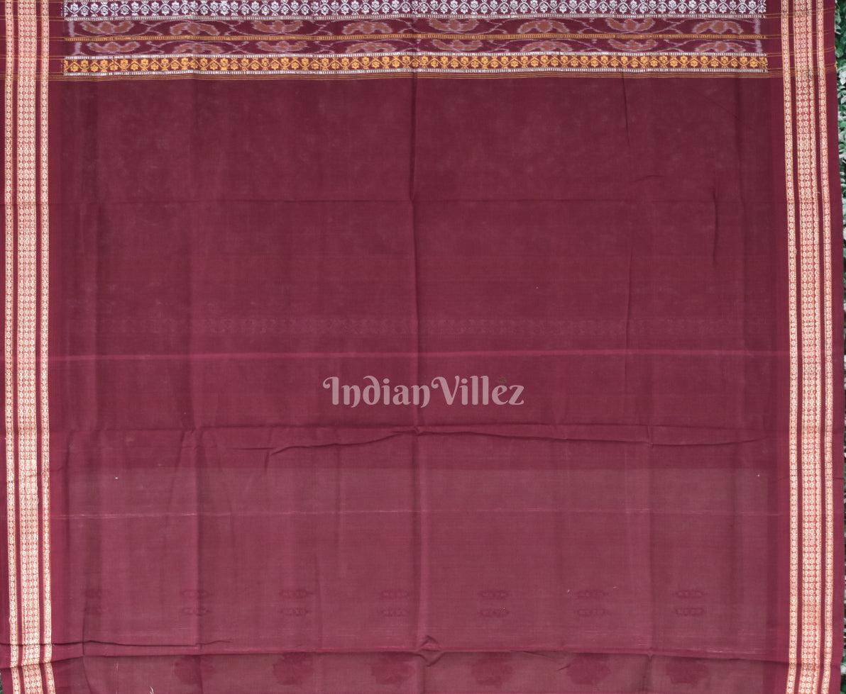 Camel Brown Odisha Ikat Sambalpuri Pure Cotton Saree