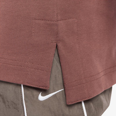 NIKE | OVERSIZED LONG-SLEEVE POLO { RED SEPIA/SAIL