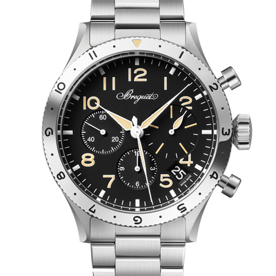 Breguet Type XX Chronograph Men's Black dial Silver Watch