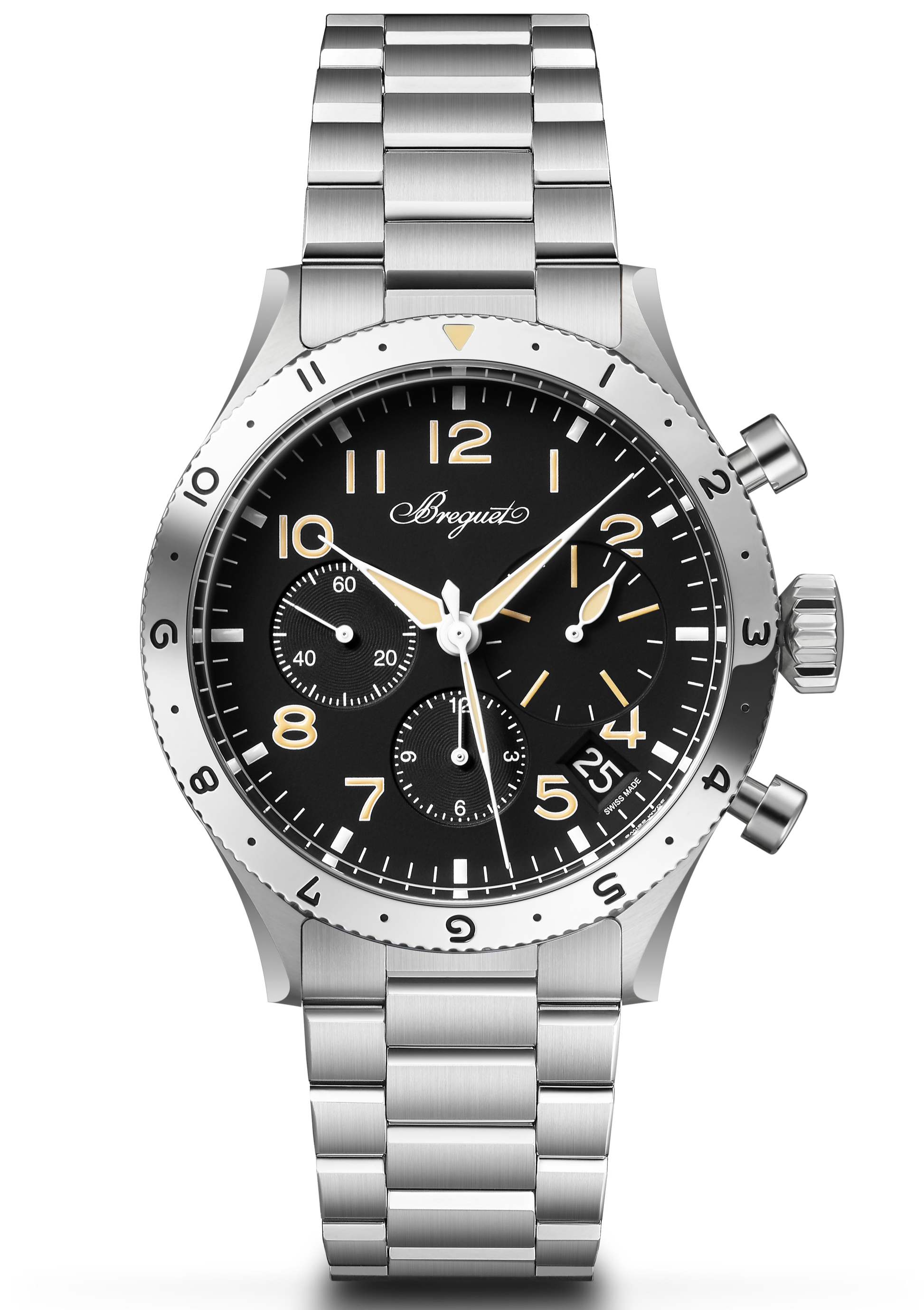 Breguet Type XX Chronograph Men's Black dial Silver Watch