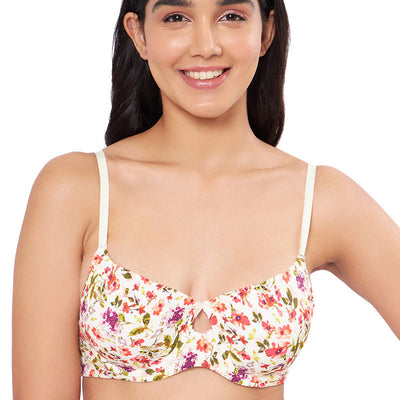 Elegant Dream Padded Wired T-shirt Bra - Watercolour Ditsy Floral Print