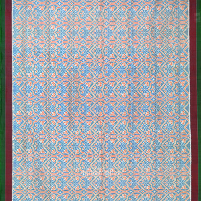 Exclusive Ocean Blue Floral Theme Sambalpuri Silk Saree