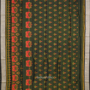 Moss Green Diwali Theme Odisha Handloom Sambalpuri Silk Saree