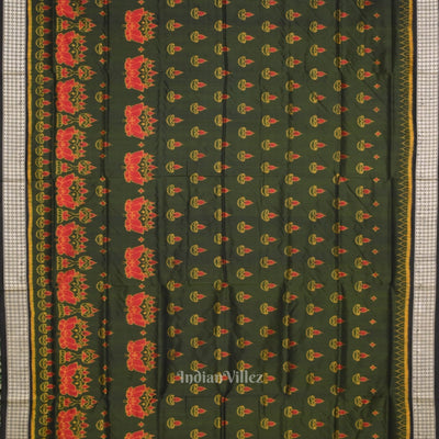 Moss Green Diwali Theme Odisha Handloom Sambalpuri Silk Saree
