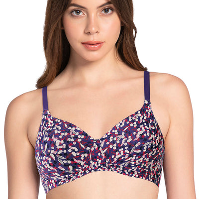 Cotton Dream Padded Non Wired T-shirt Bra - Blue Shadow Pr