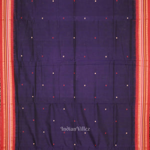 Blue Red Konark Sambalpuri Ikat Cotton Saree
