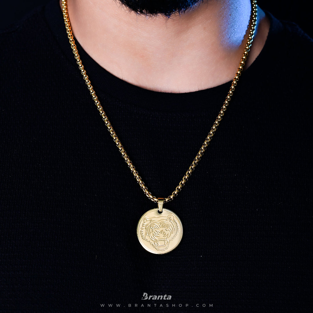 Tiger Gold Stainless Steel Pendant Necklace For Men