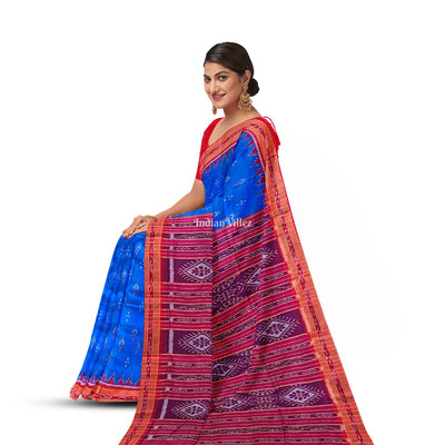 Royal Blue Mayur Chandrika Khandua Silk Saree
