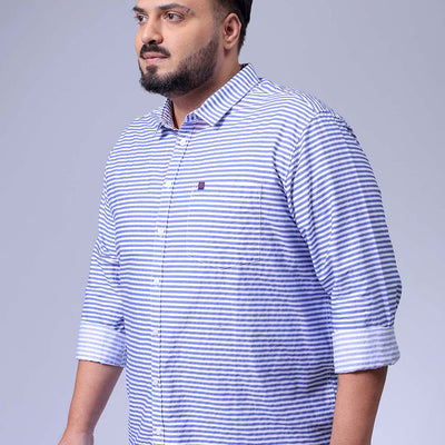 Men's Plus Size Striped Casual Shirt