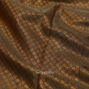 Copper Pure Kanjivaram Tissue Silk Saree