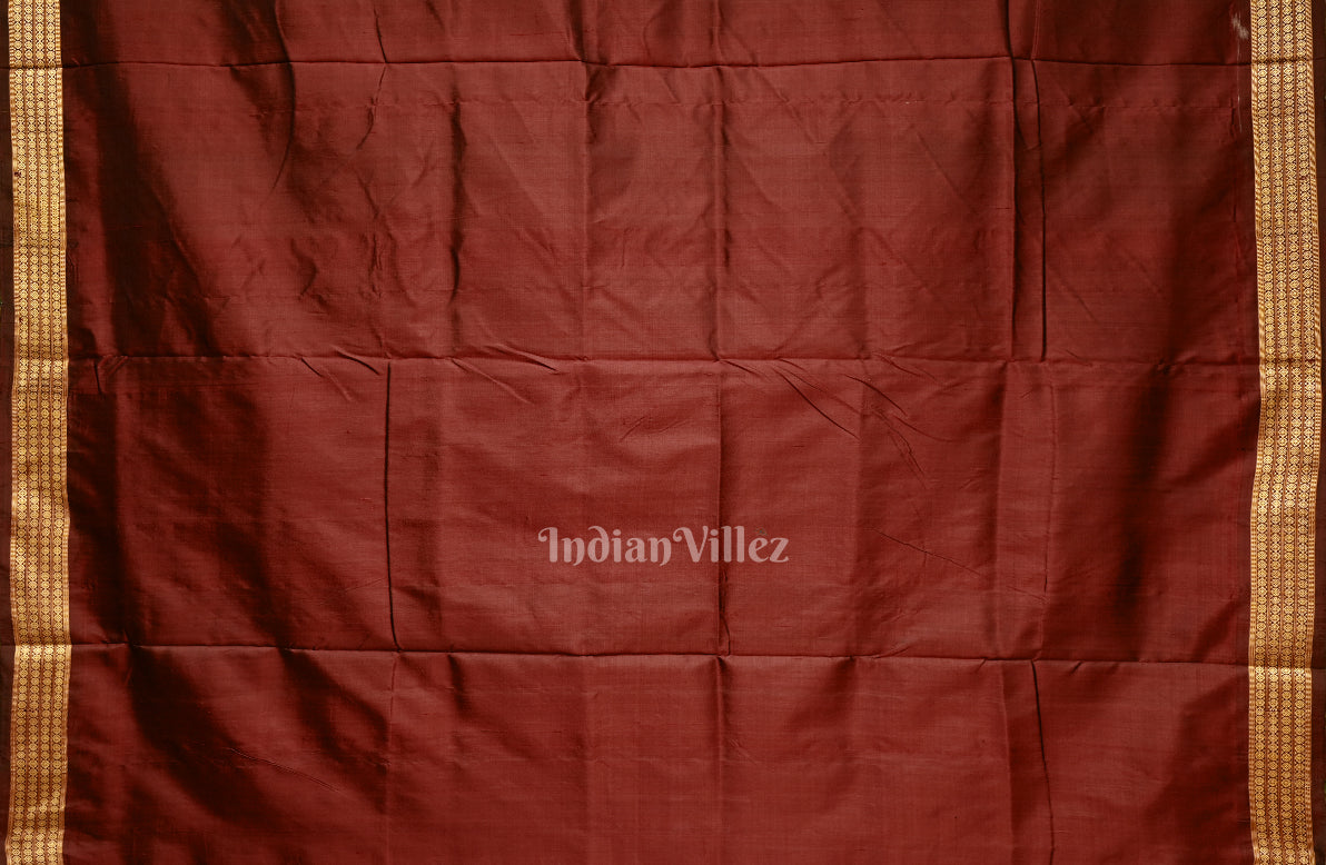 Blue Jhoti Theme Odisha Ikat Khandua Silk Saree