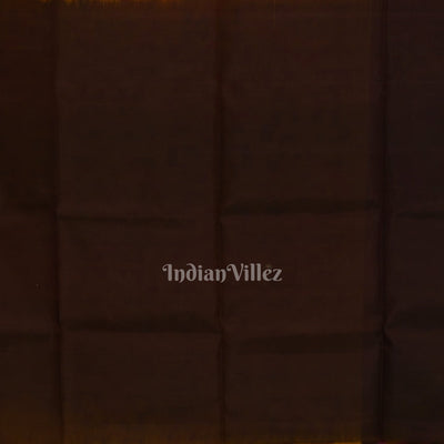 Yellow with Coffee  Handloom Pochampally Ikat Silk Saree