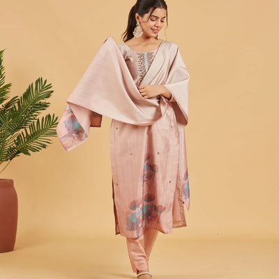 Pastel Mauve Festive Kurta Set