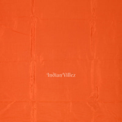 Orange Tribal Theme Hand-Painted Pattachitra Saree