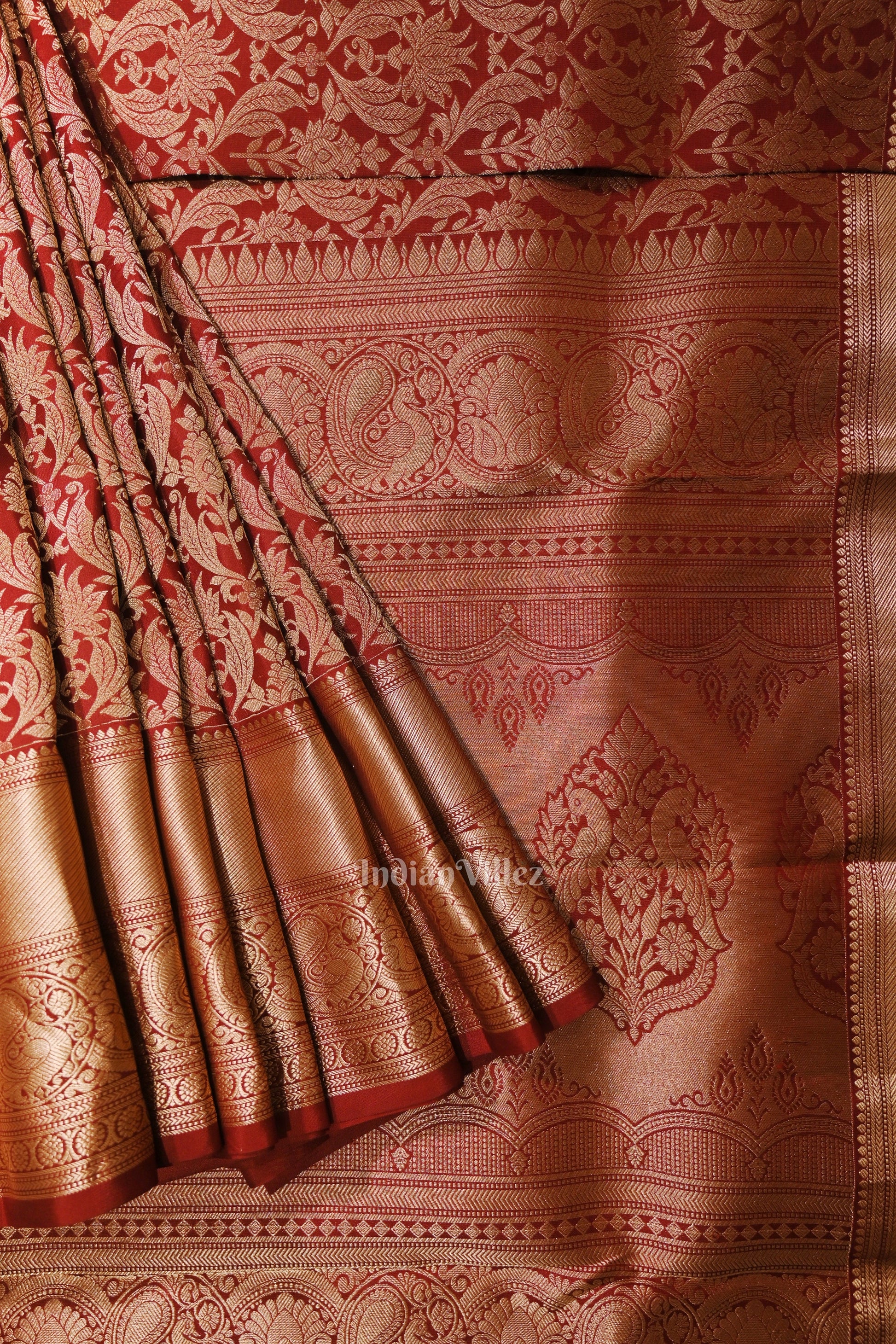 Dark Maroon Pure Kanjivaram Silk Saree
