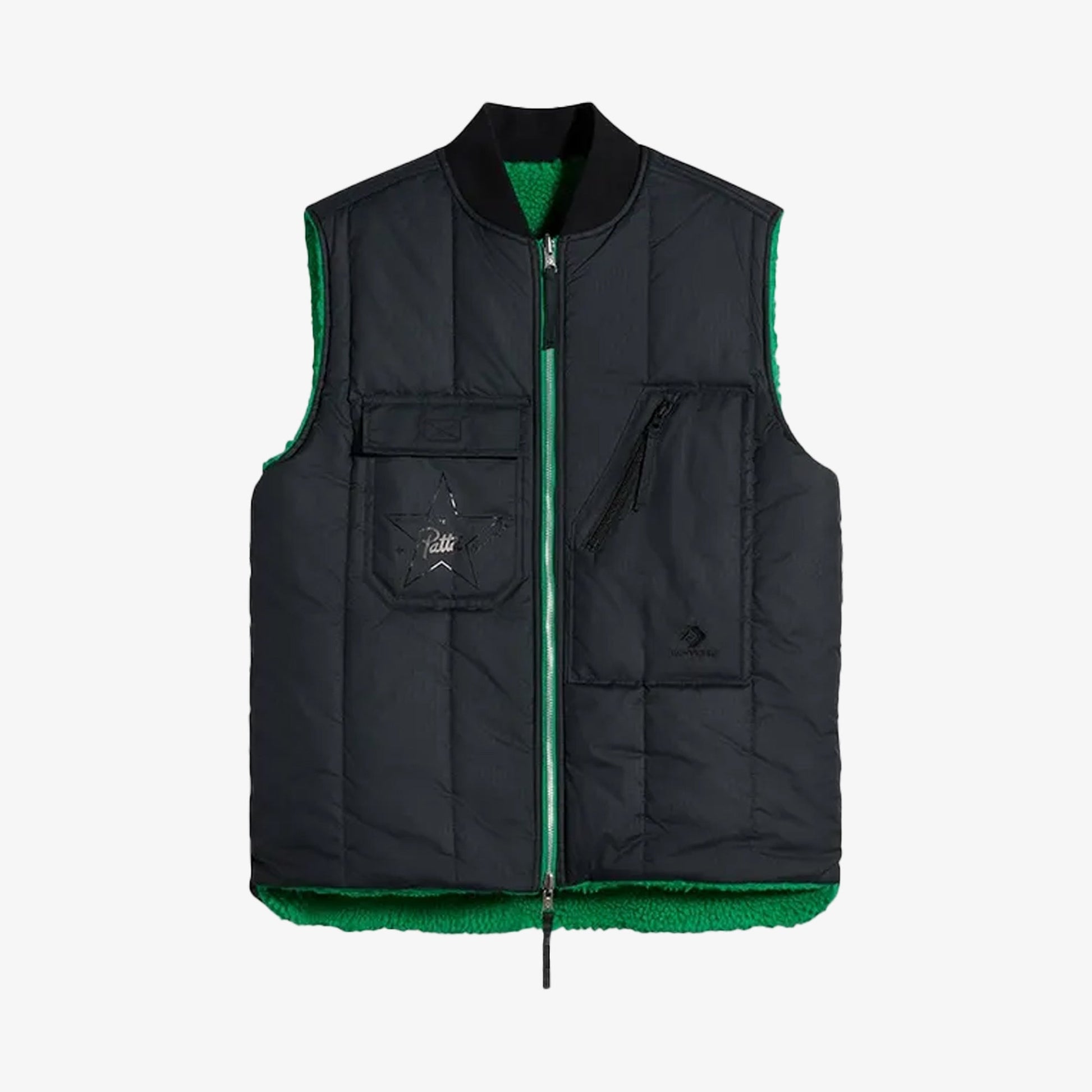 Converse | X PATTA REVERSIBLE VEST { GREEN/BLACK