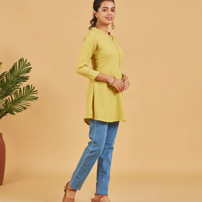 Grass Yellow Short Top