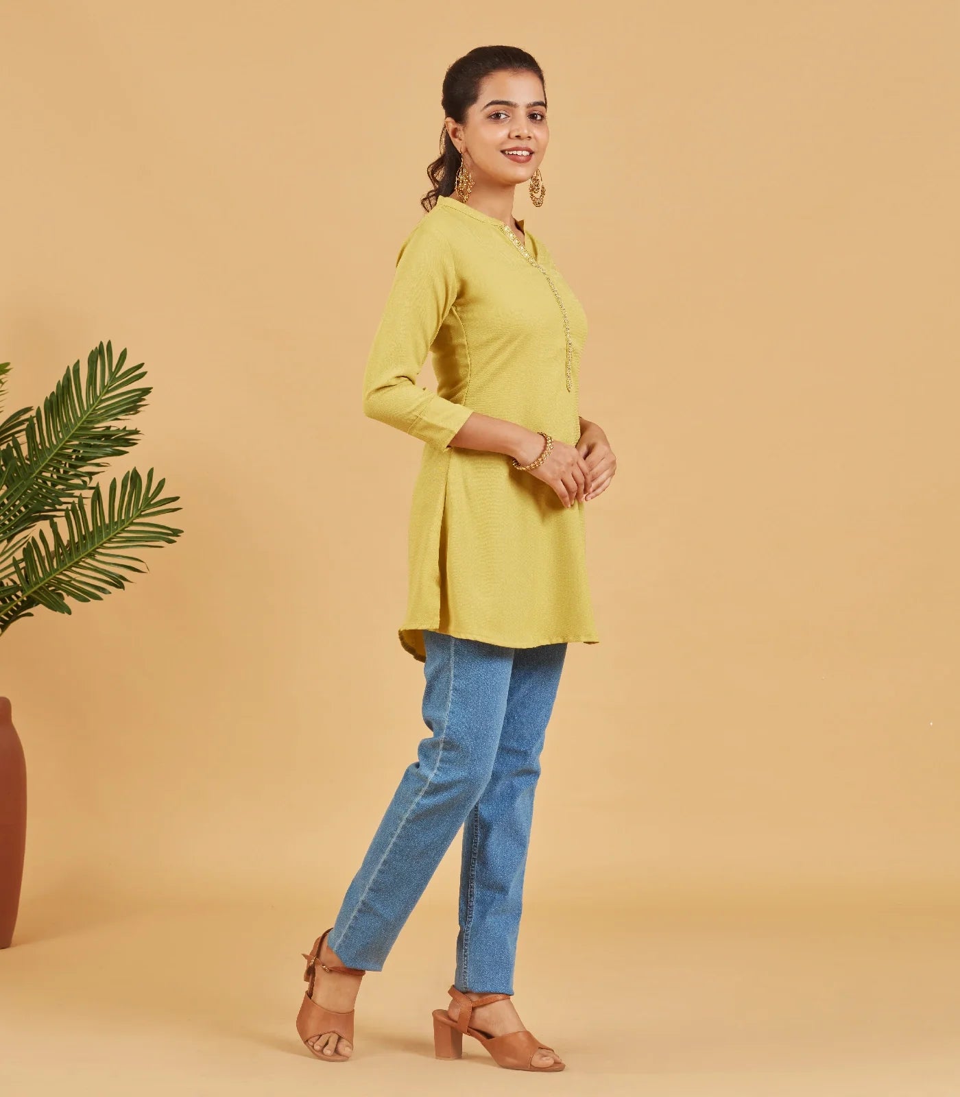 Grass Yellow Short Top
