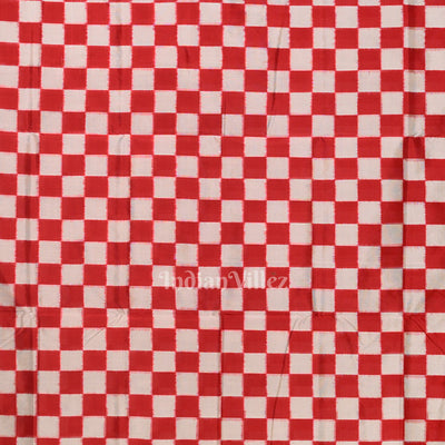 Black White Red Odisha Ikat Pasapali Sambalpuri Silk Saree