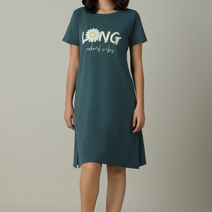 Comfort Sleep Dress - Weekend Vibes Print