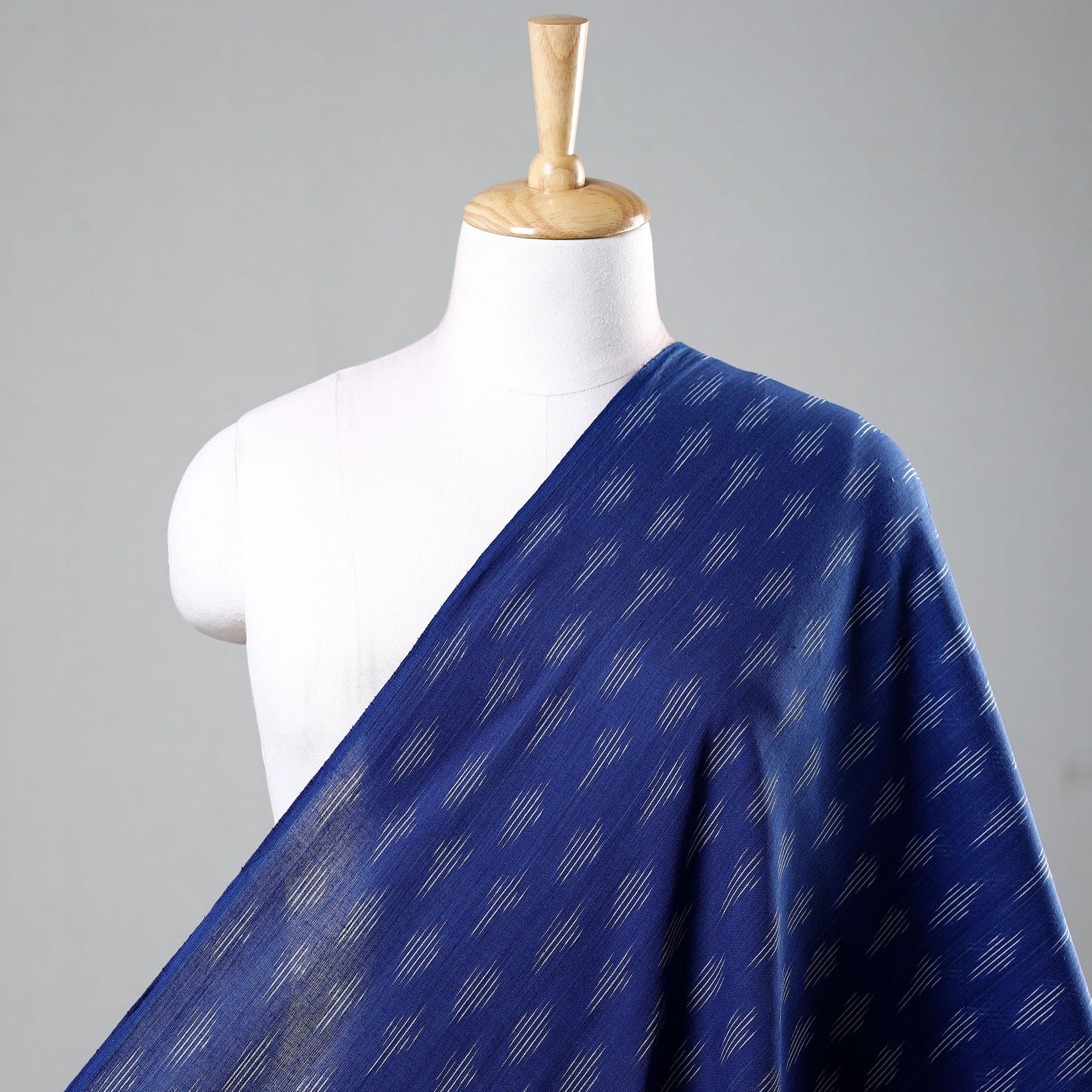 Blue -  Cotton Pochampally Ikat Weave Fabric 06