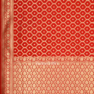 Exclusive Authenticate Crimson Bridal Red Soft Pure Mashru Satin Silk Banarasi Saree