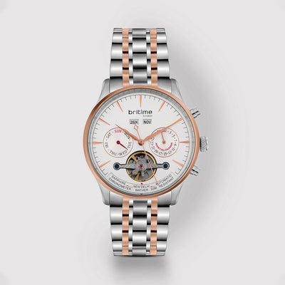 Celestial Men Automatic Silver Dial Chronograph Metal Watch 867-M30305