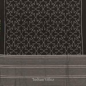 Black Pure Sambalpuri Cotton Saree