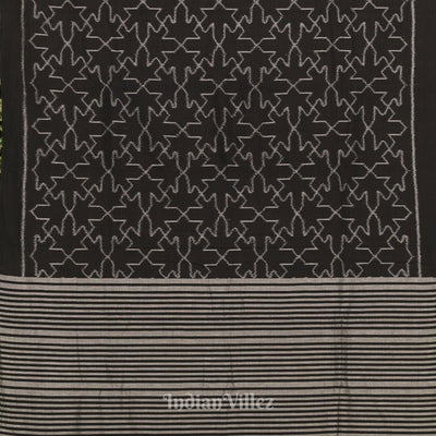 Black Pure Sambalpuri Cotton Saree