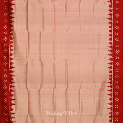 Peach Red Odisha Handloom Jhoti Theme Contemporary Silk Saree