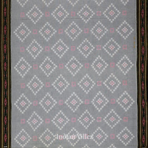 Faded Black Pasapali Theme Odisha Ikat Sambalpuri Pure Cotton Saree