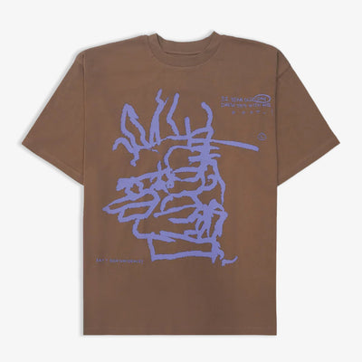 JAYWALKING | FOOT DRAWING T-SHIRT { BROWN