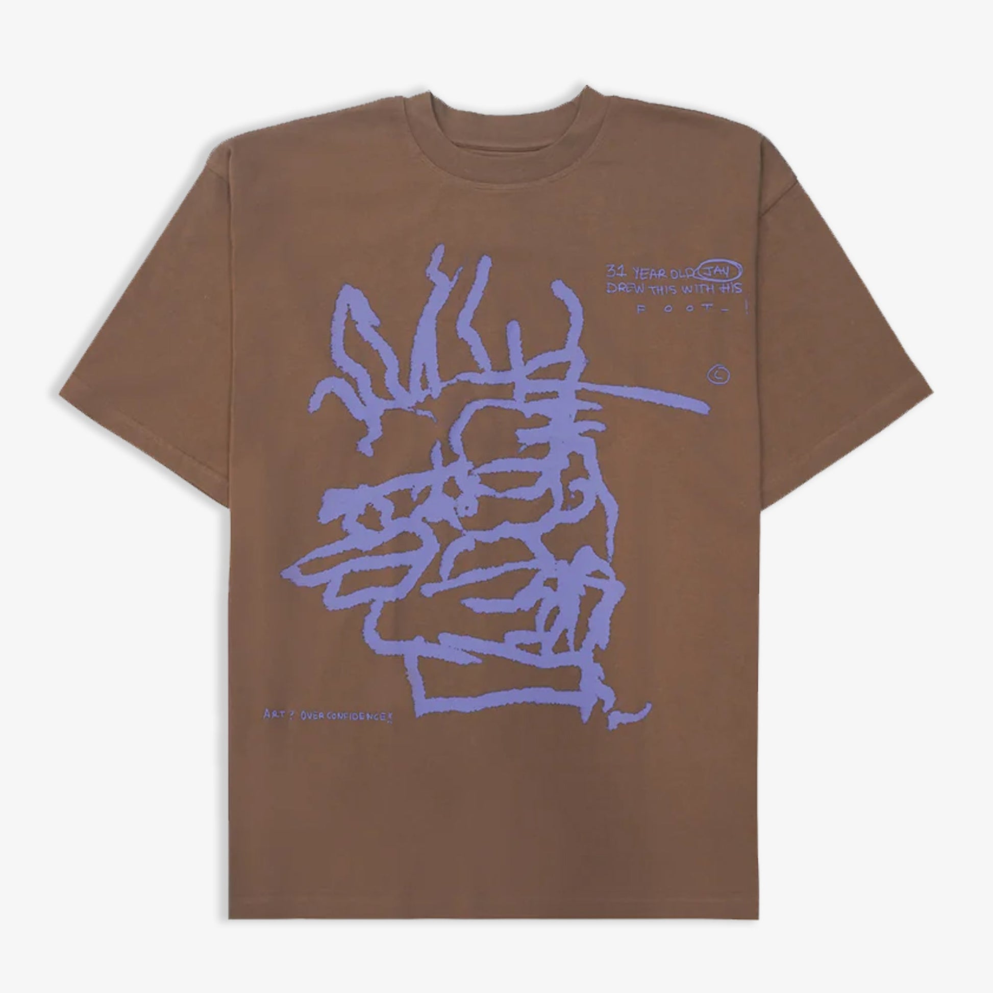 JAYWALKING | FOOT DRAWING T-SHIRT { BROWN