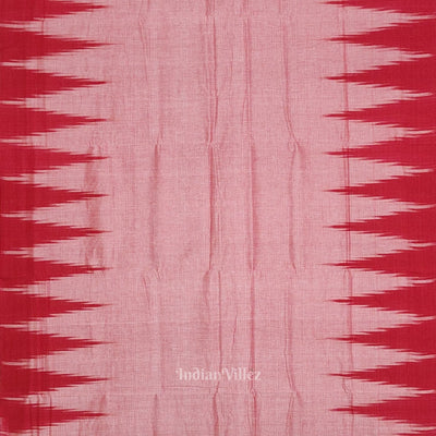 Red Kargil Kumbha Maniabandha Cotton Saree