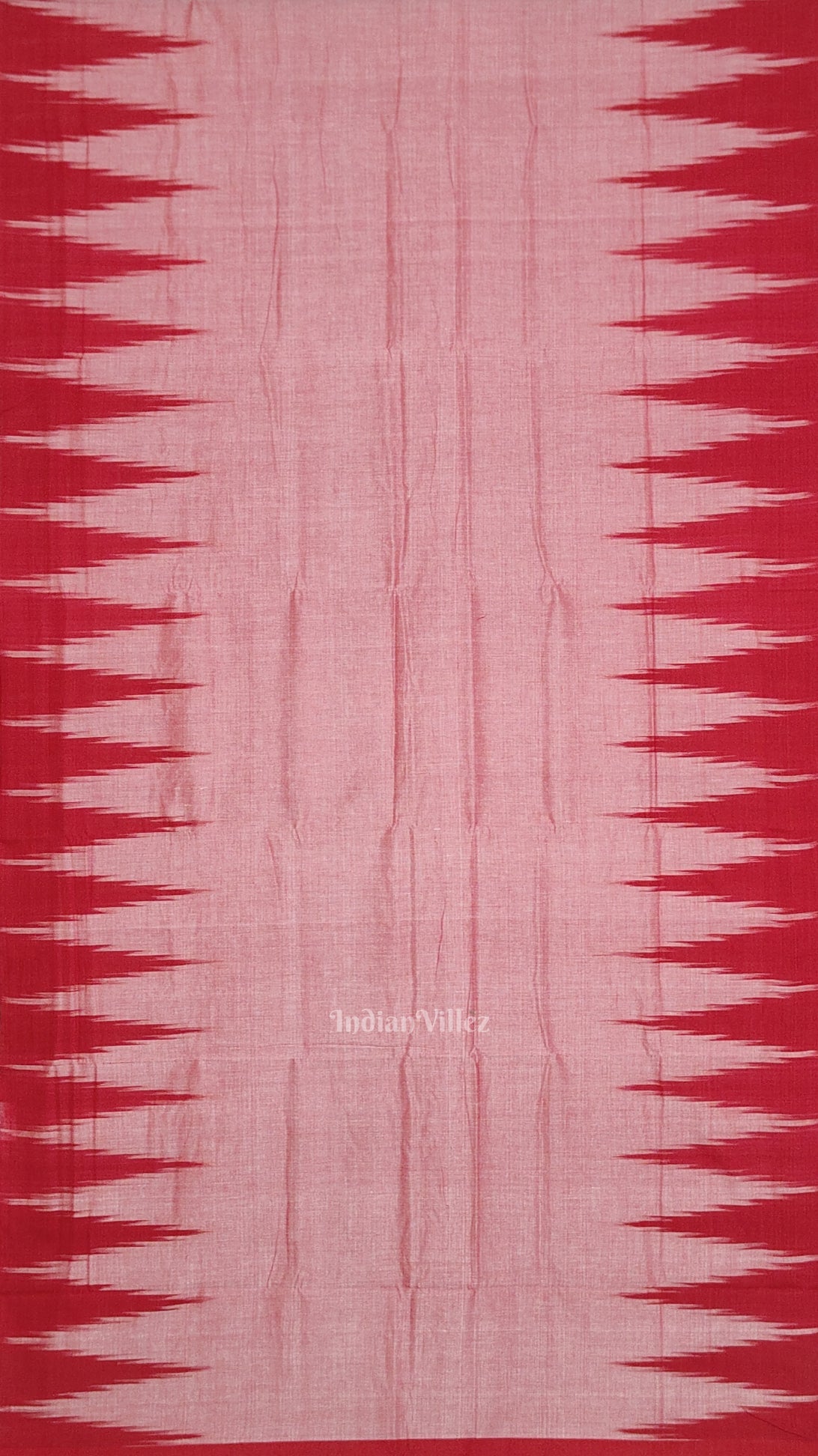Red Kargil Kumbha Maniabandha Cotton Saree