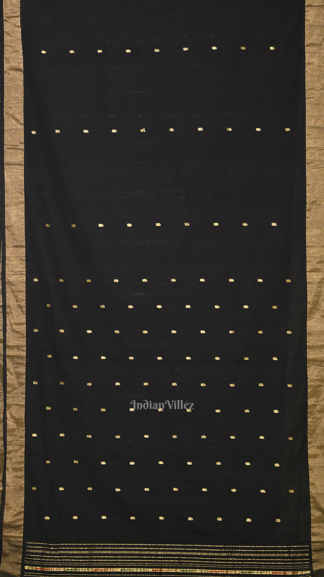 Black Butta Design Cotton Paithani Saree