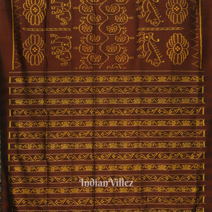 Cofee Elephant Theme Contemporary Silk Saree