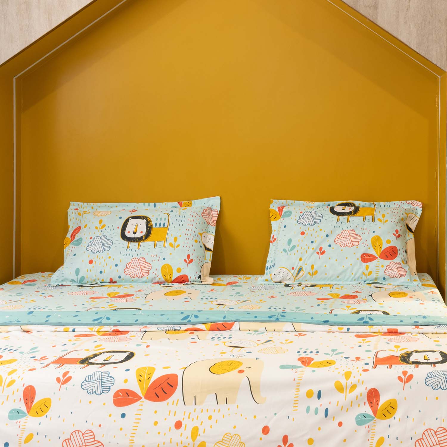 Cotton Bedsheet + AC Blanket Combo Pack - (Combo 25 - Lion King Sky Blue + Lion King Sky Blue)
