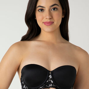 Femme Lace Padded Wired Multiway Bra - Black