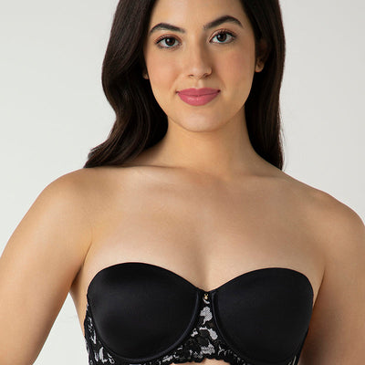 Femme Lace Padded Wired Multiway Bra - Black