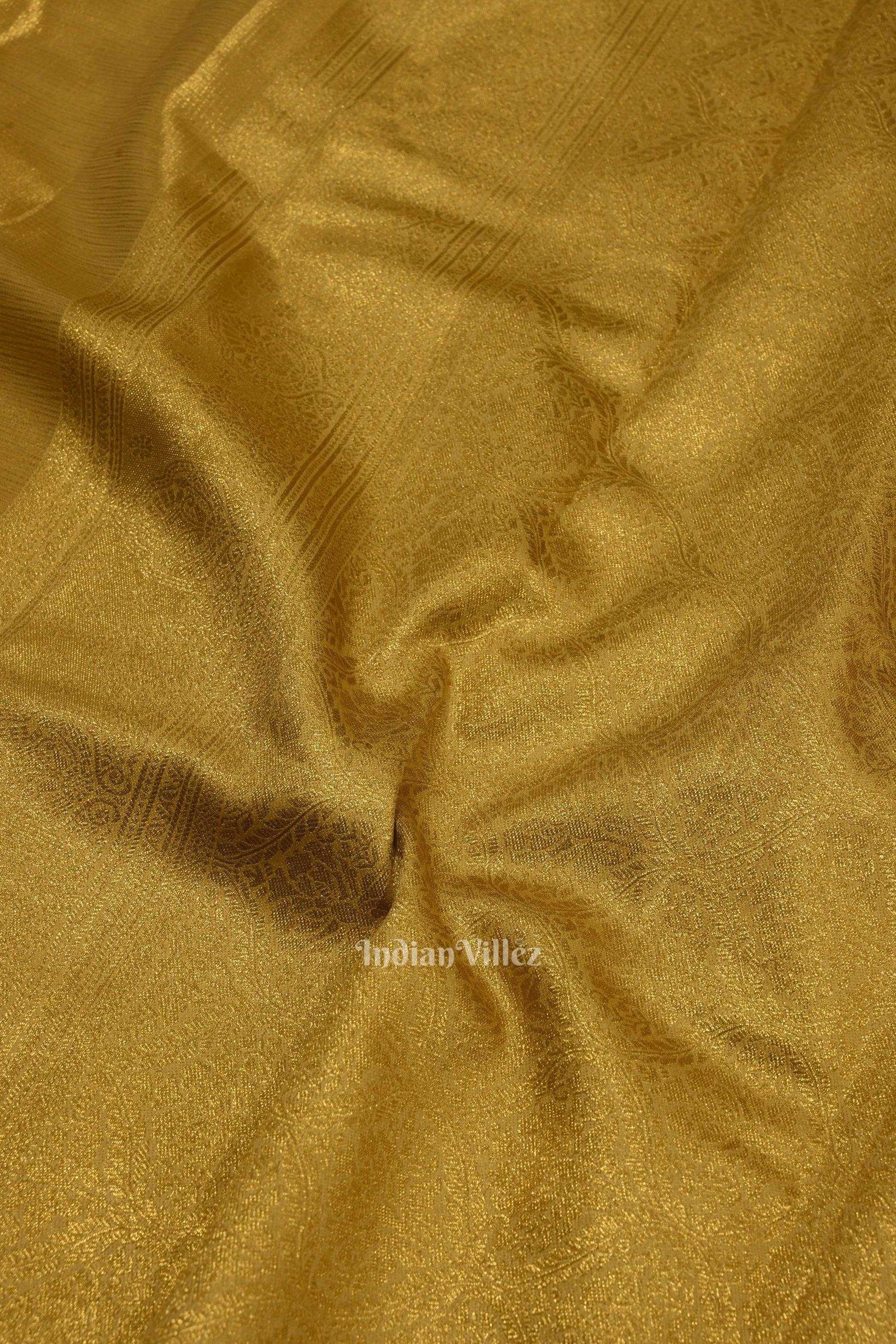 Golden Pure Kanjivaram Tissue Silk Saree