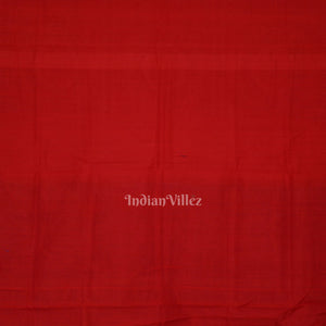 Navy Blue Red Animal Theme Sambalpuri Ikat Cotton Saree