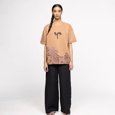 F A R A K | GARDEN OF EDEN 2.0 T-SHIRT { BEIGE/BEIGE