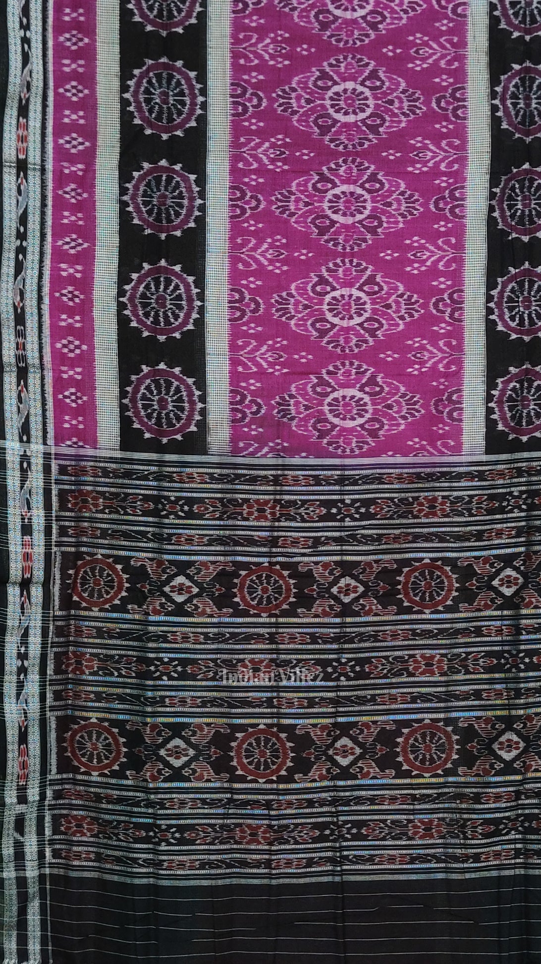 Purple Konark Chakra Sambalpuri Pure Cotton Saree