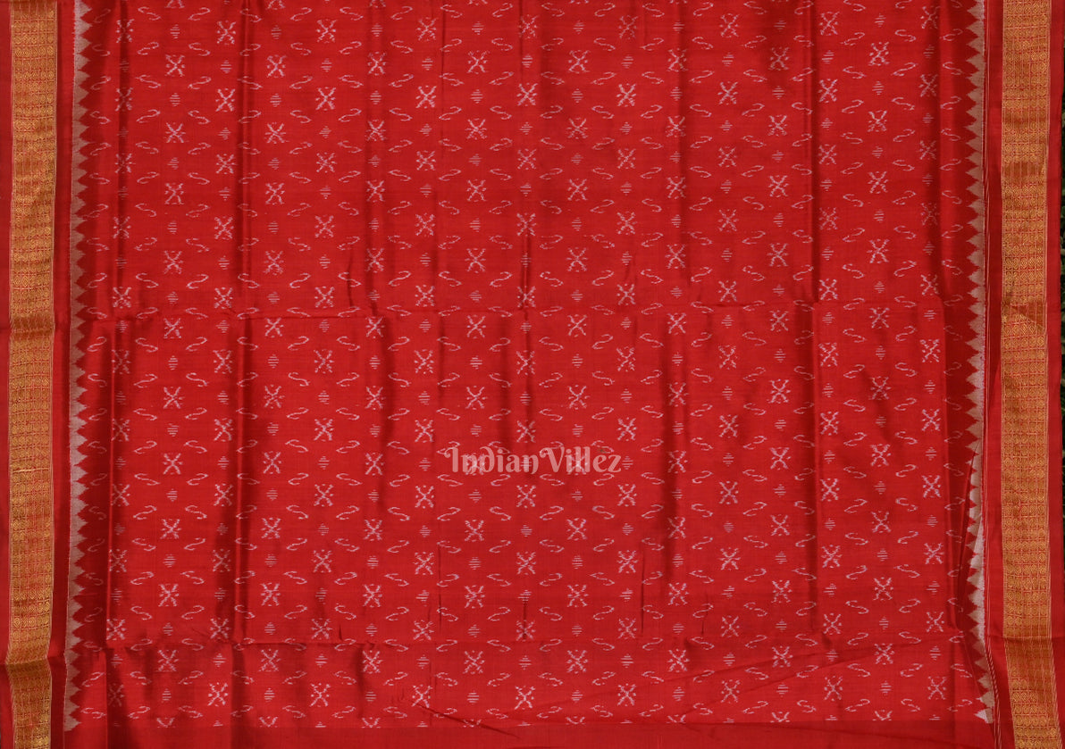 Pure Black Half Tissue Sambalpuri Silk Saree ( 7 Wonders of the World)