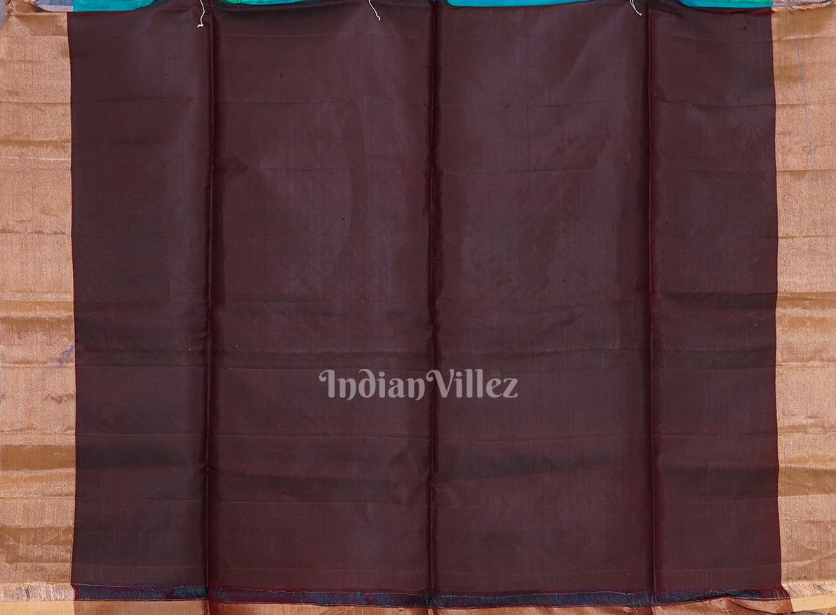 Sky Coffee Handwoven Bishnupuri Silk Saree