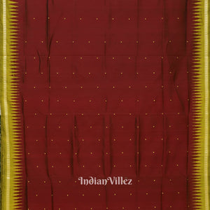 Maroon Green Butta Design Odisha Ikat Bomkai Silk Saree