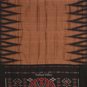 Brown Black Kargil Kumbha  Manibandha Cotton Saree